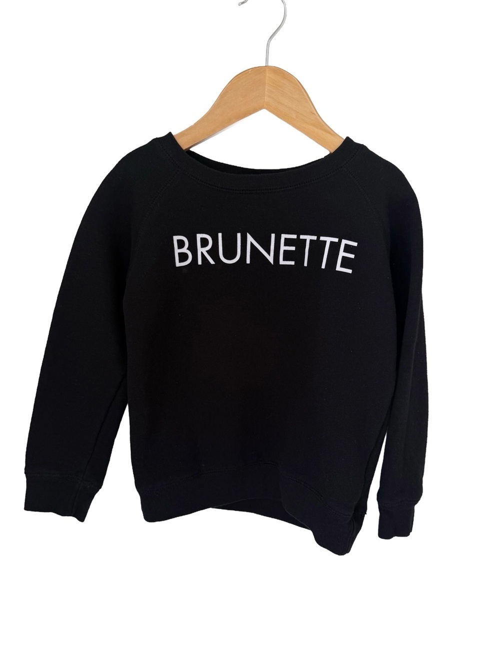 Brunette The Label Black Crew Sweatshirt with White Logo BRUNETTE